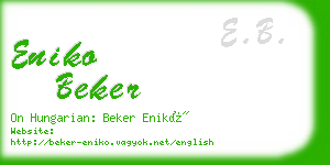 eniko beker business card